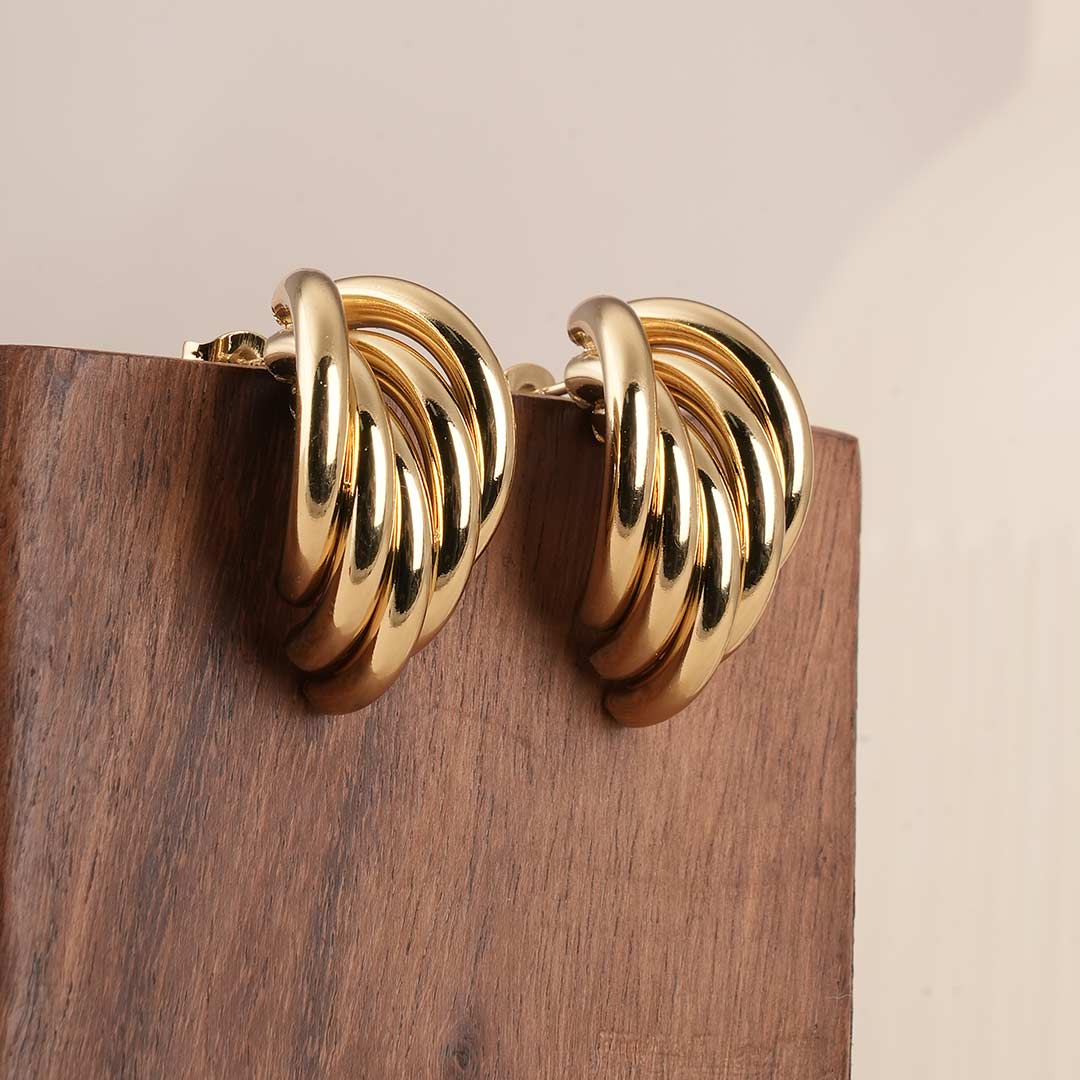 Minimalist C Shape Stud Earrings