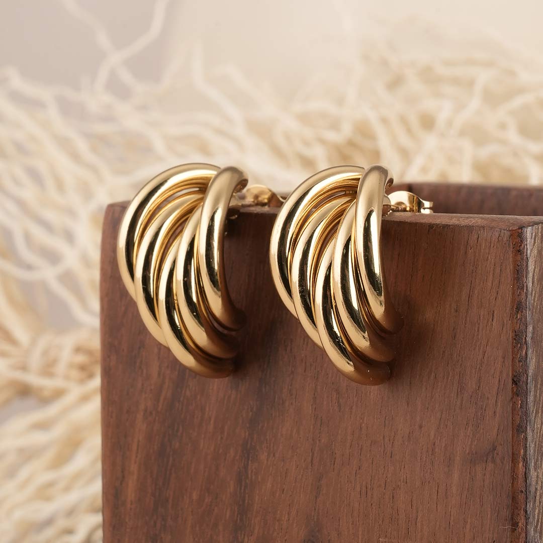 Minimalist C Shape Stud Earrings