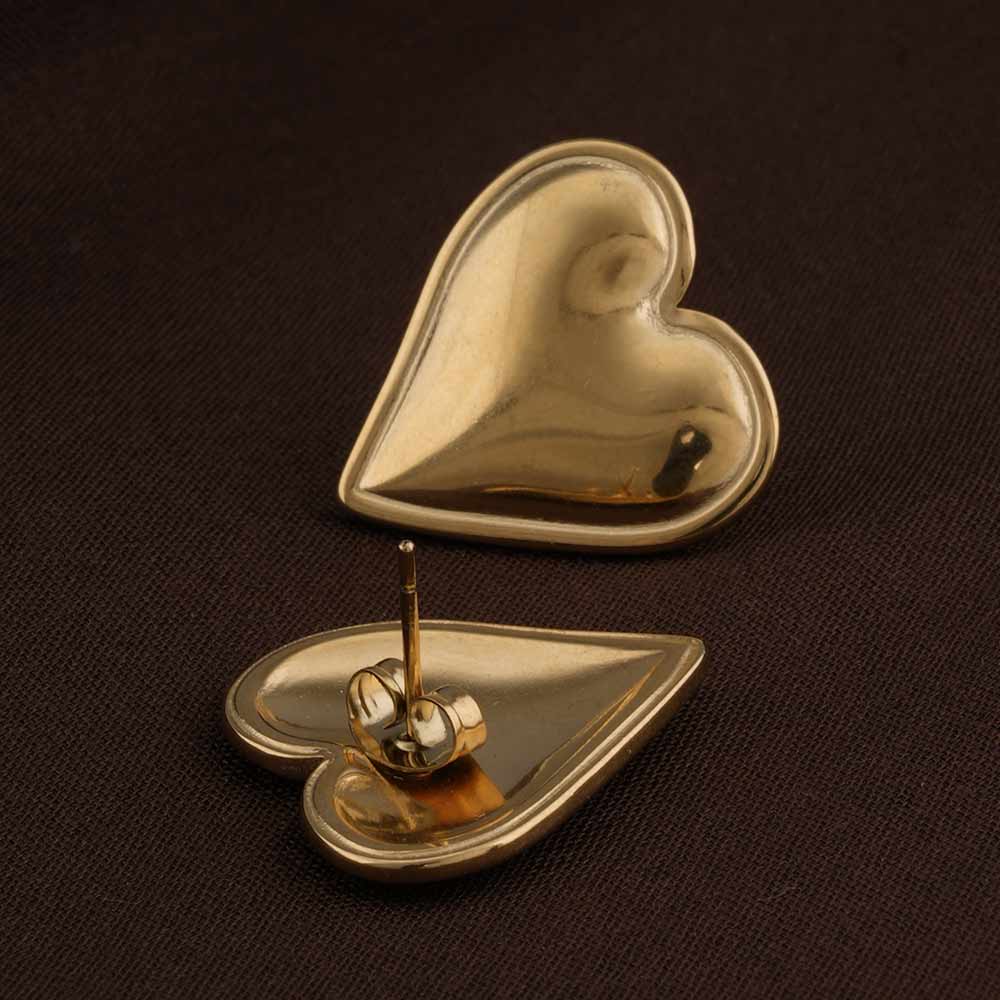 Minimal Heart Stud Earrings