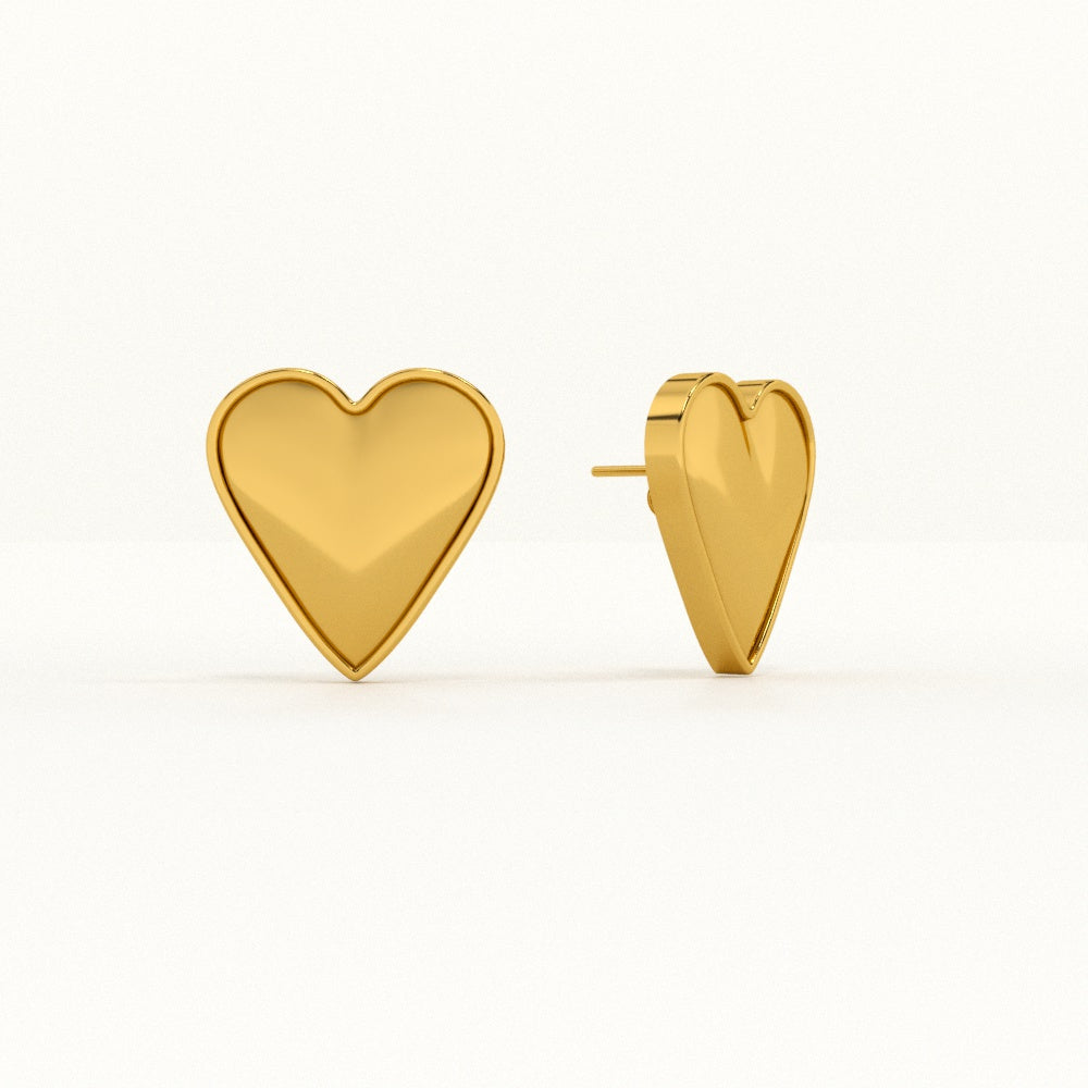 Minimal Heart Stud Earrings