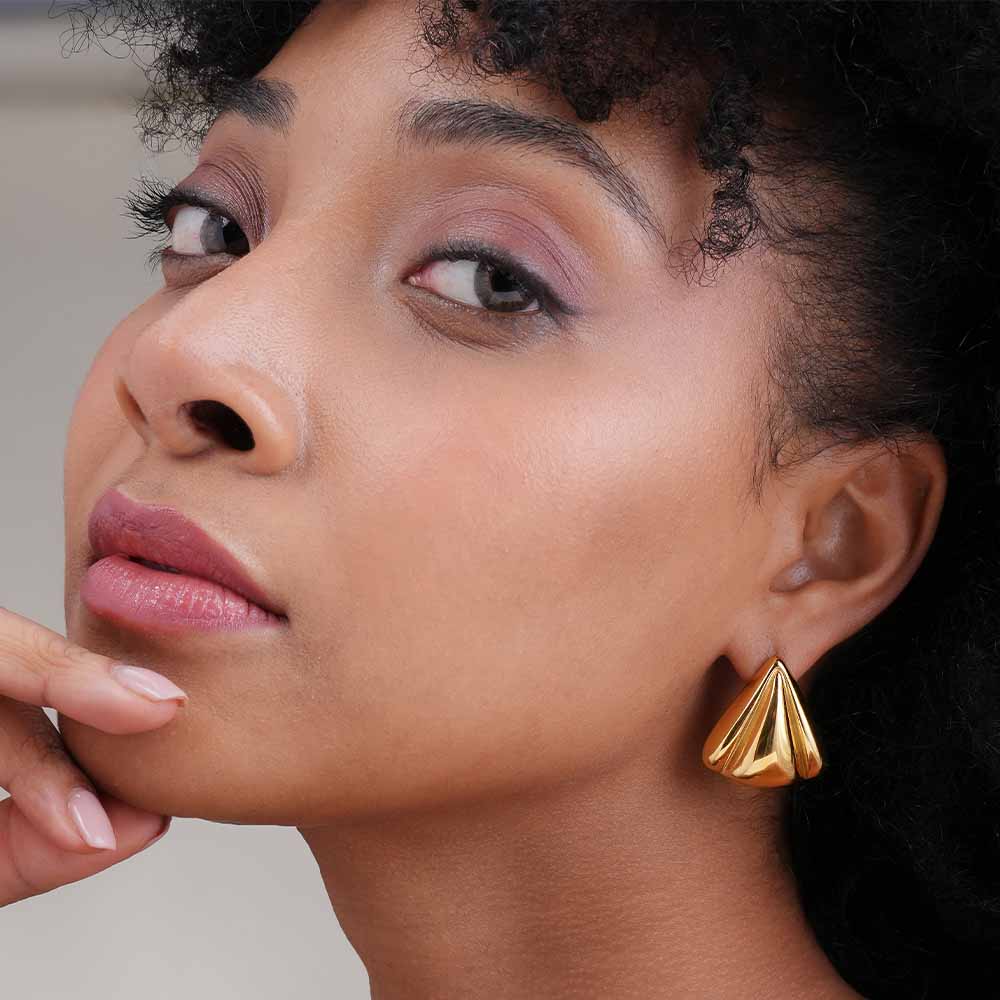 Golden Triangle Stud Earrings