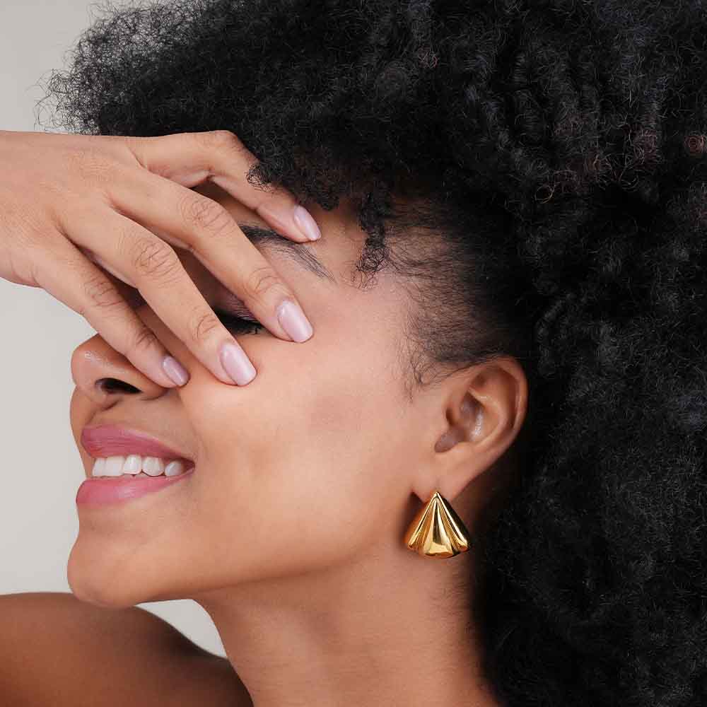 Golden Triangle Stud Earrings