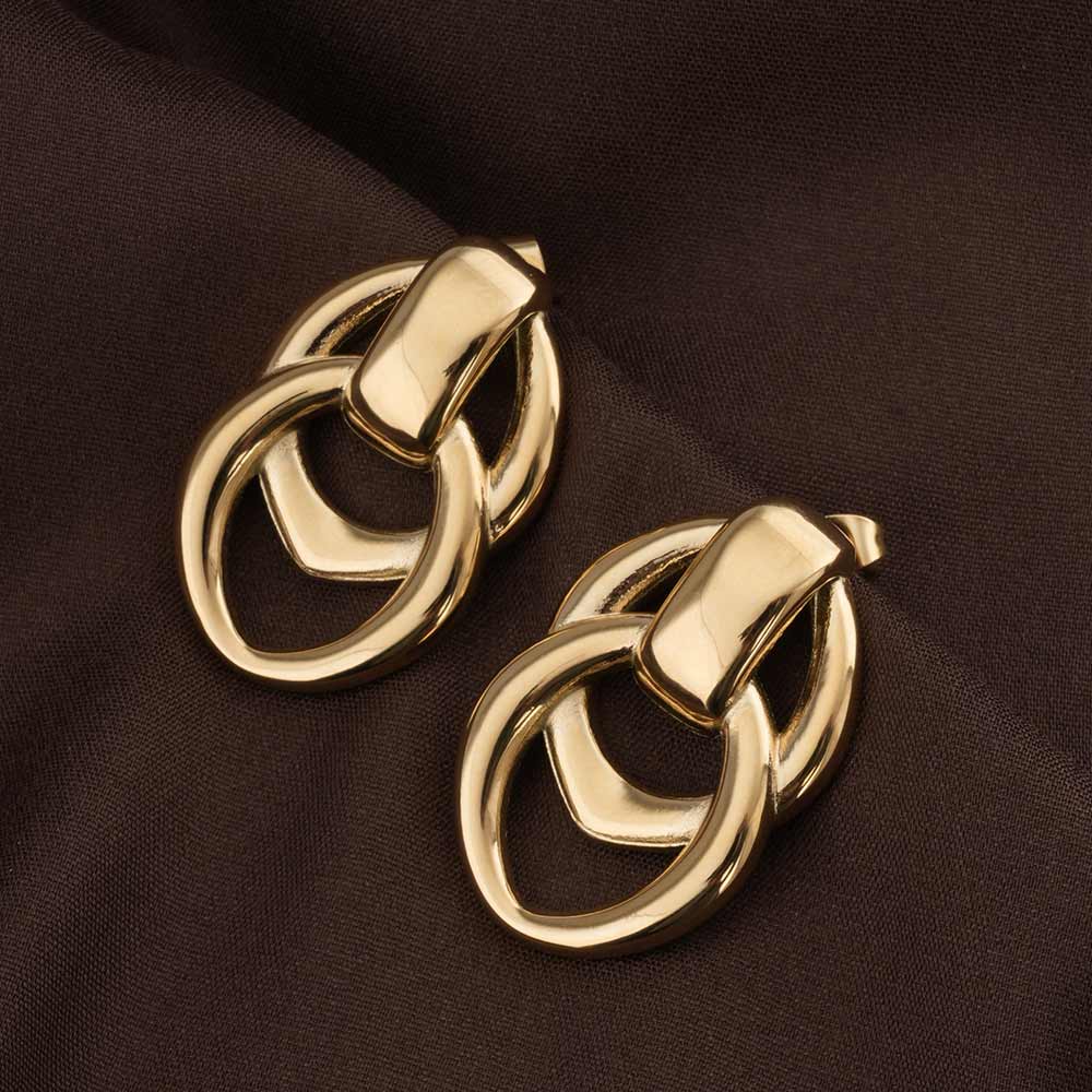 Linked Oval Drop Earrings