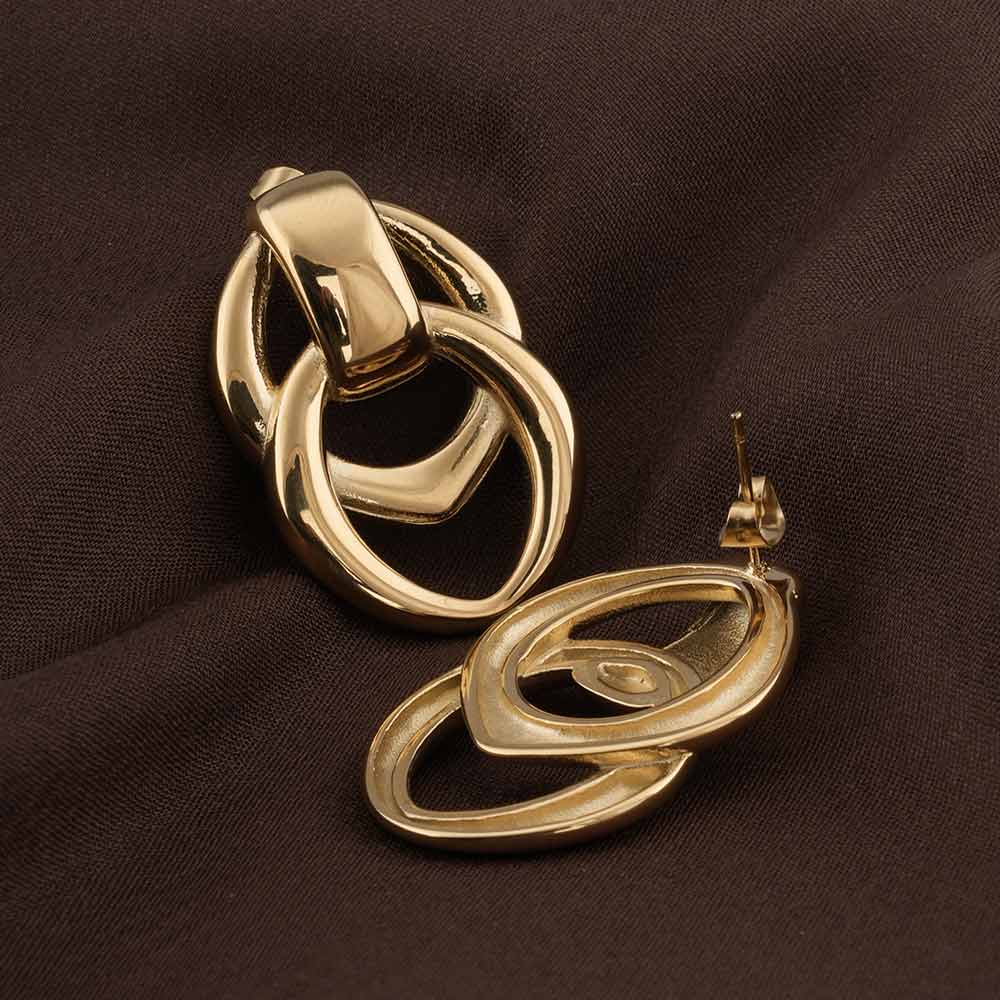 Linked Oval Drop Earrings