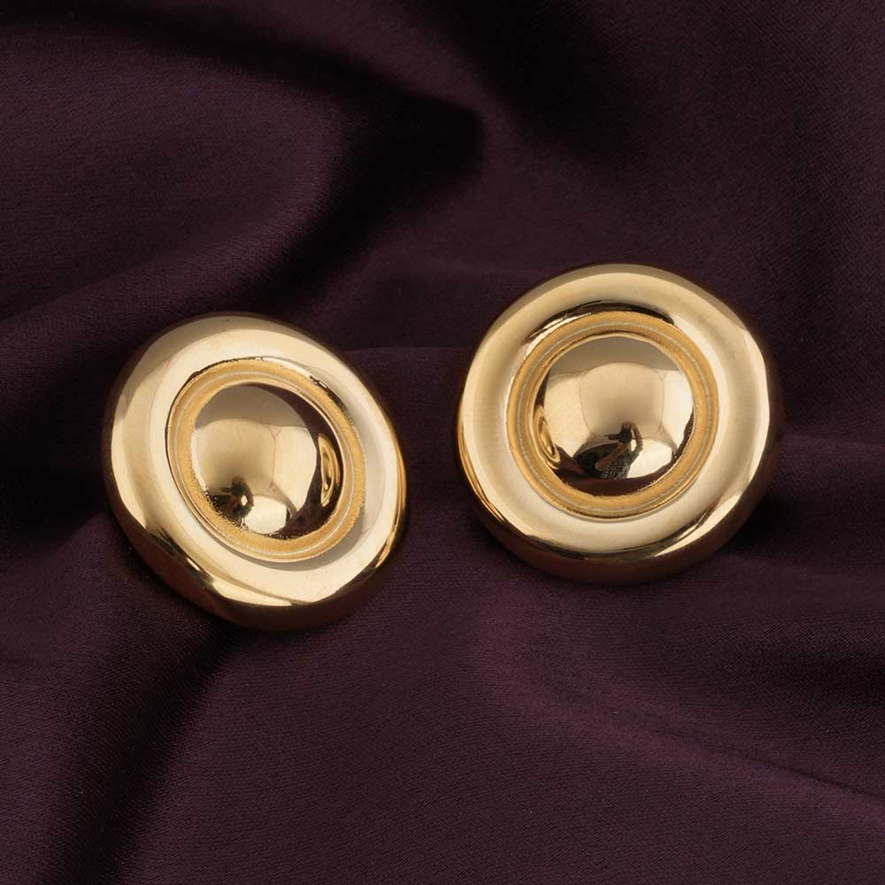 Golden Round Stud earrings