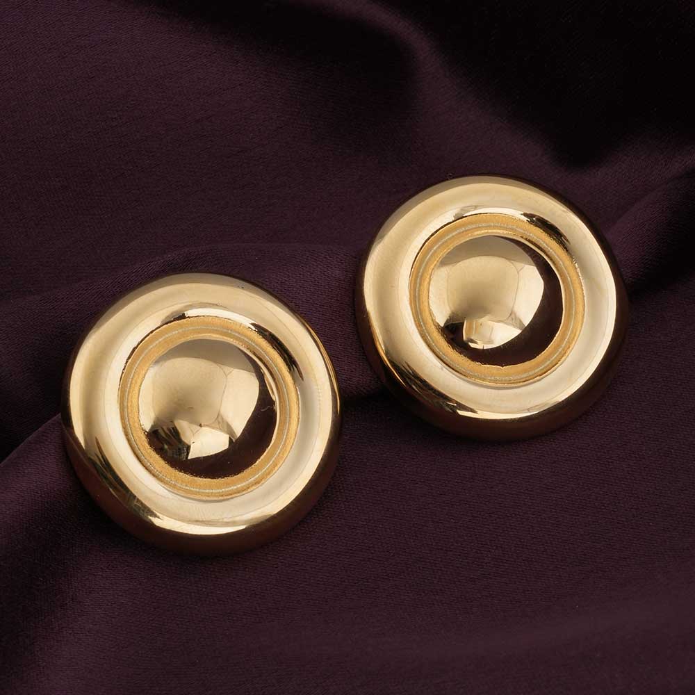 Golden Round Stud earrings