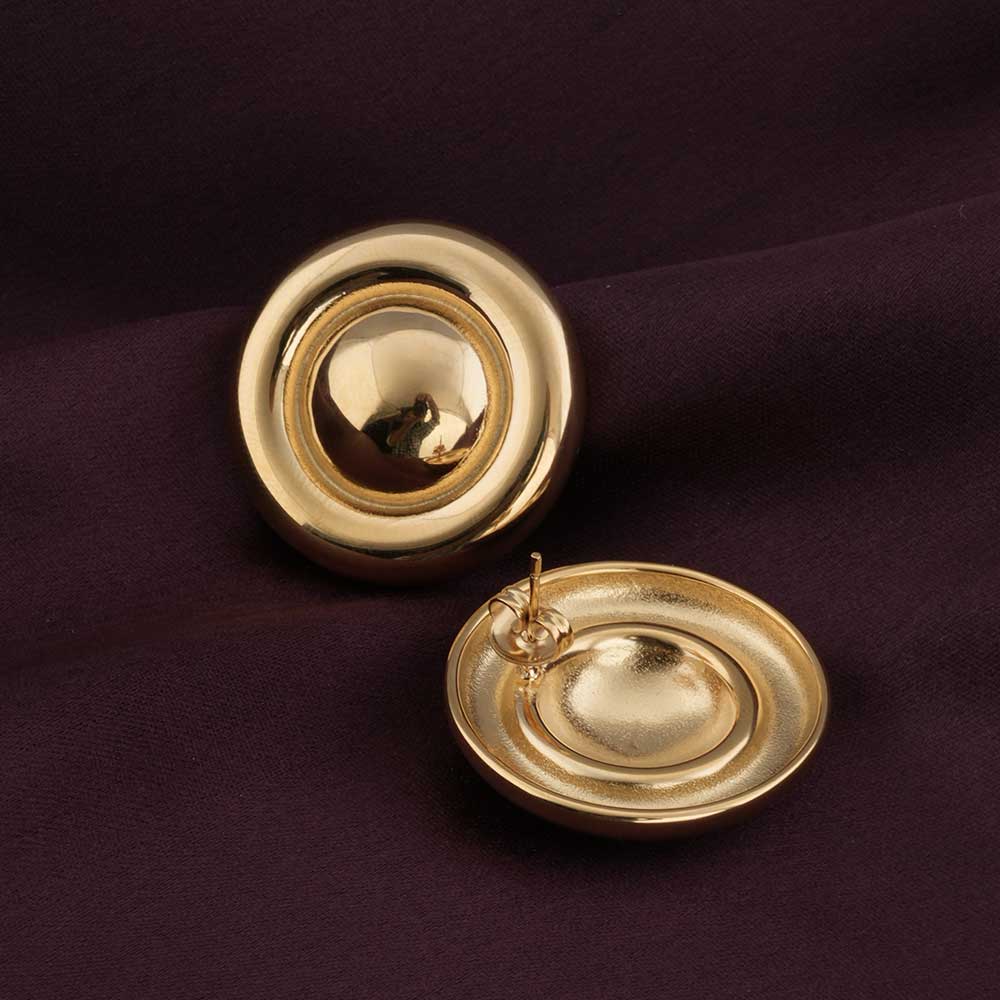 Golden Round Stud earrings