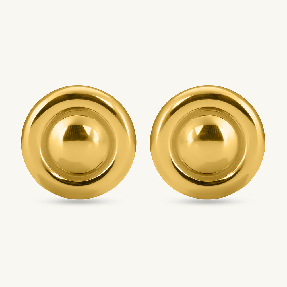 Golden Round Stud earrings