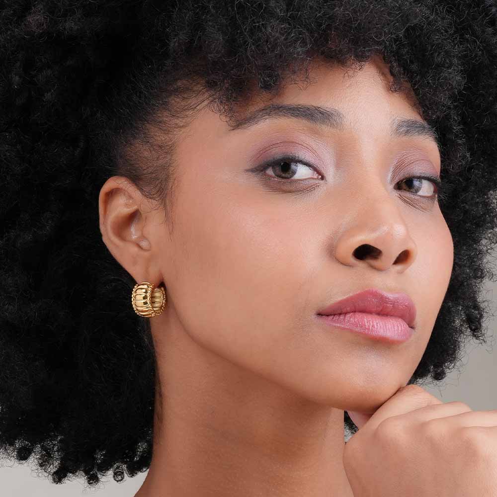 Chunky Hollow Hoop Earrings