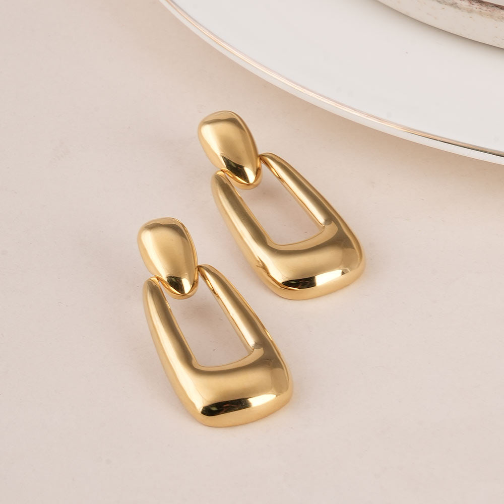 Rectangle Buckle Drop Earrings