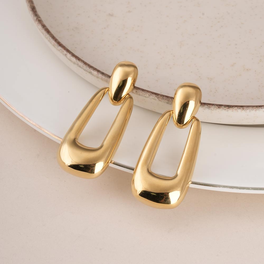 Rectangle Buckle Drop Earrings