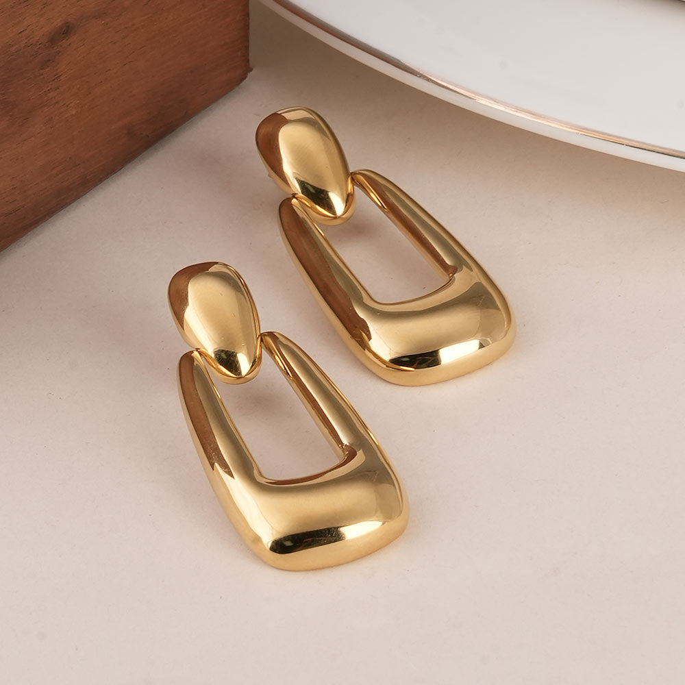Rectangle Buckle Drop Earrings