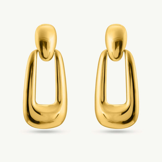 Rectangle Buckle Drop Earrings