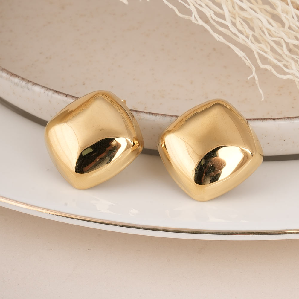 Chunky Cube Stud Earrings