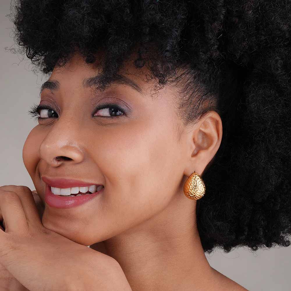 Textured Teardrop Stud Earrings