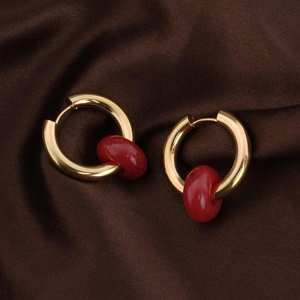 Red Acrylic Drop Earrings