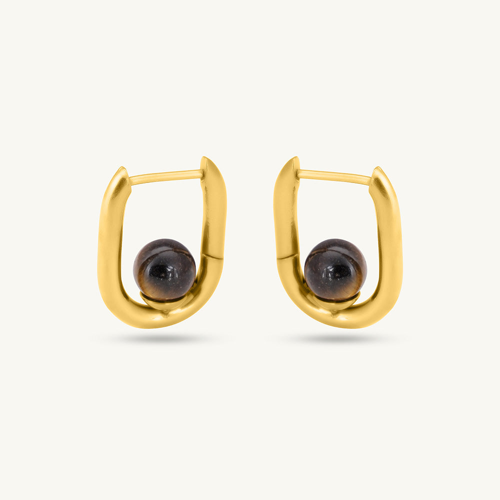 U Brown Acrylic Hoop Earrings
