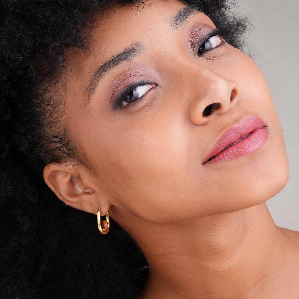 U Brown Acrylic Hoop Earrings