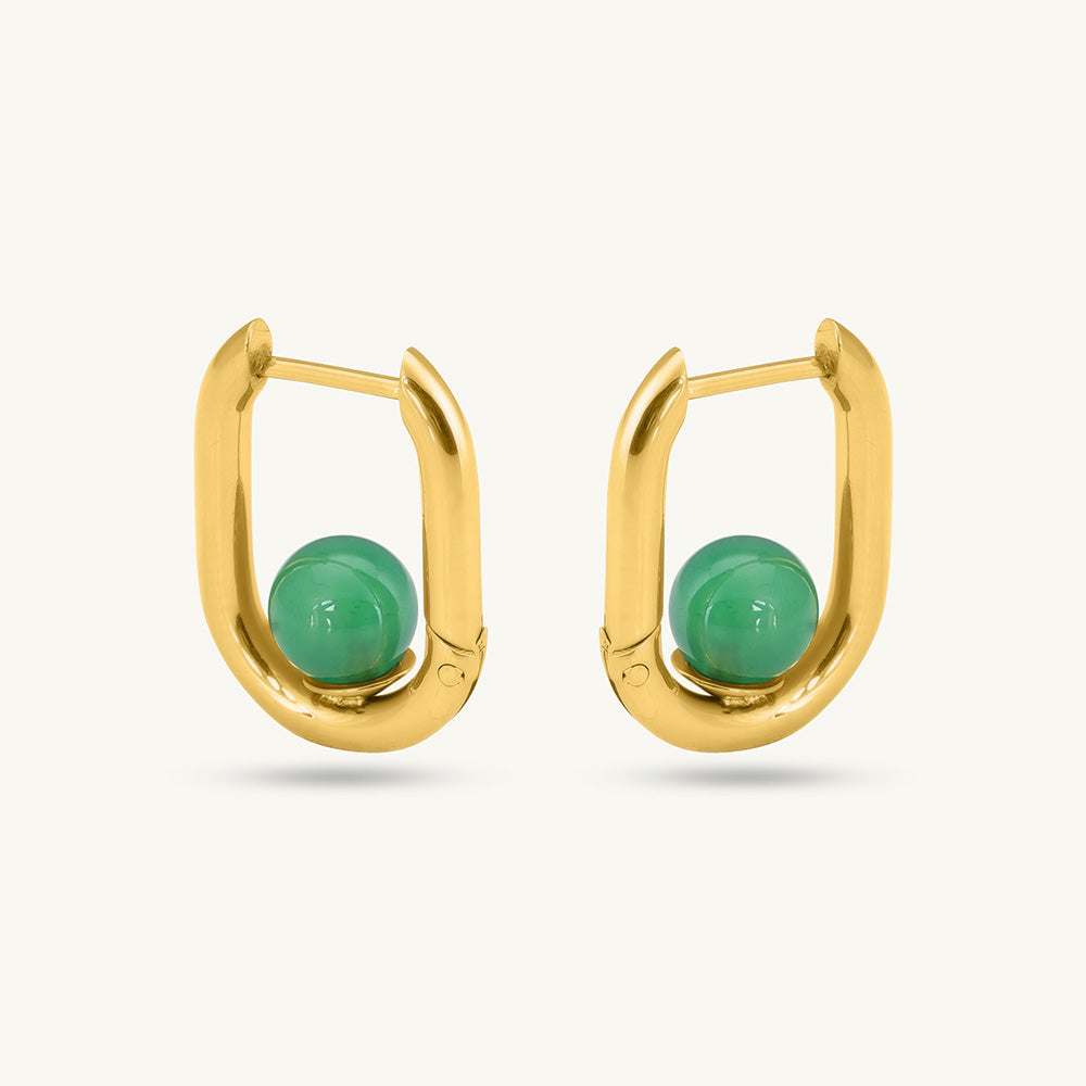U Green Acrylic Hoop Earrings