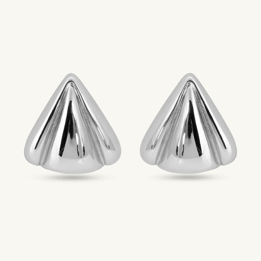 Silver Triangle Stud Earrings