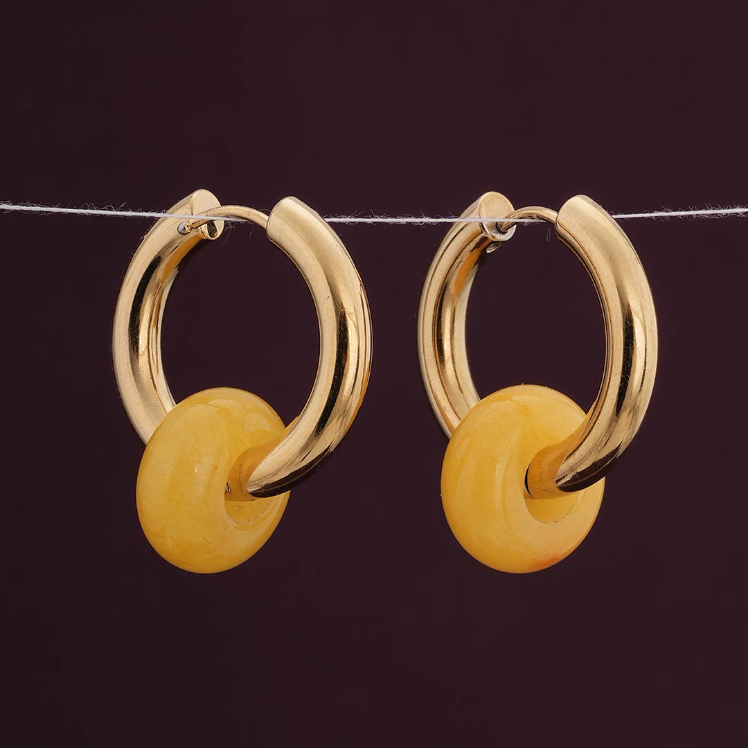 Yellow Acrylic Drop Earrings