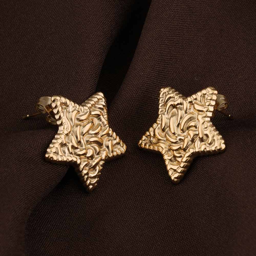 Gold Filigree Star Earrings