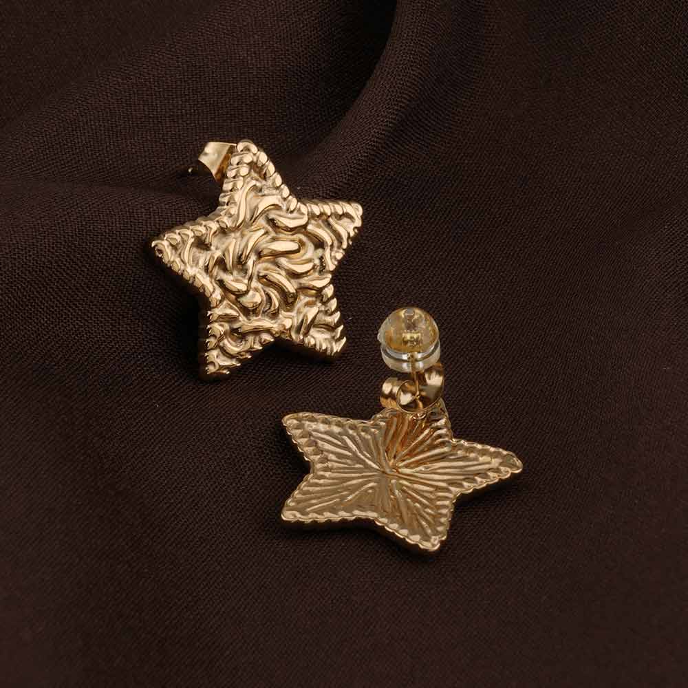 Gold Filigree Star Earrings