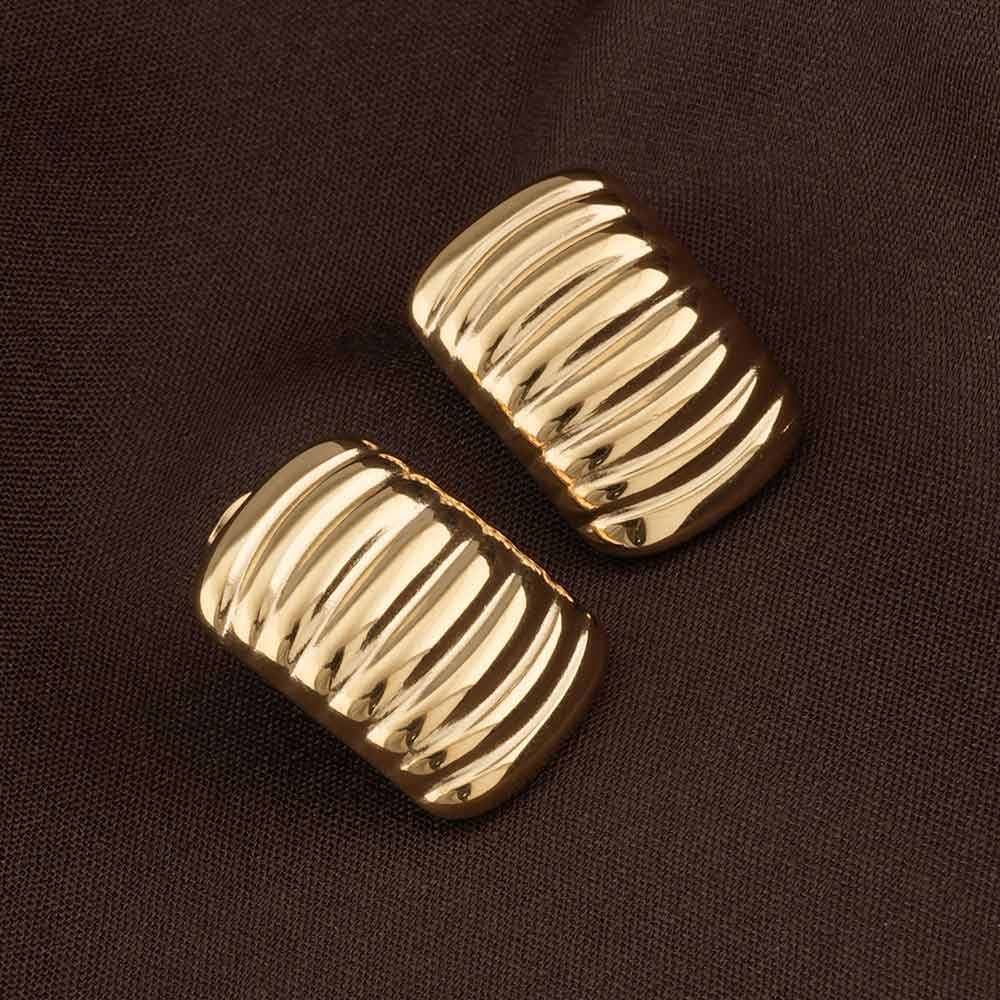 Gold Ridged Earrings