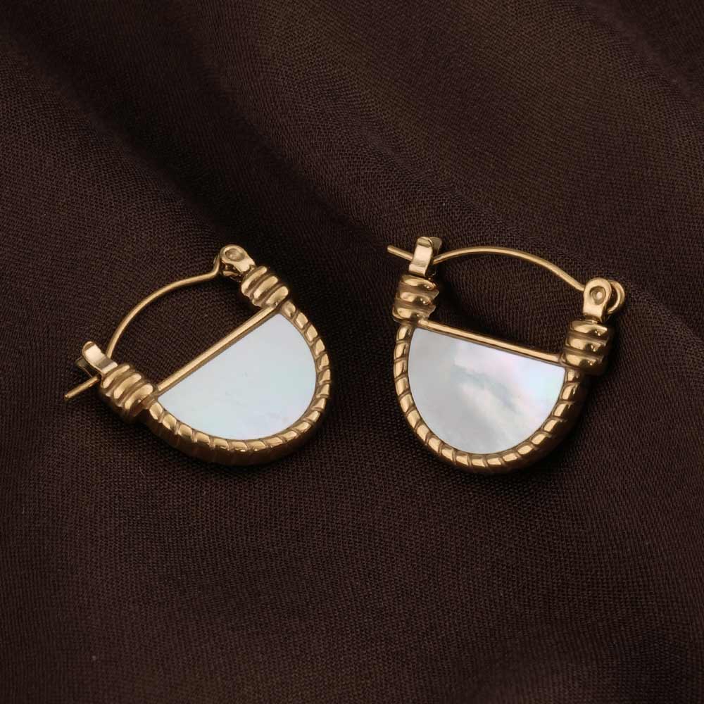 Golden Lunar Hoop Earrings