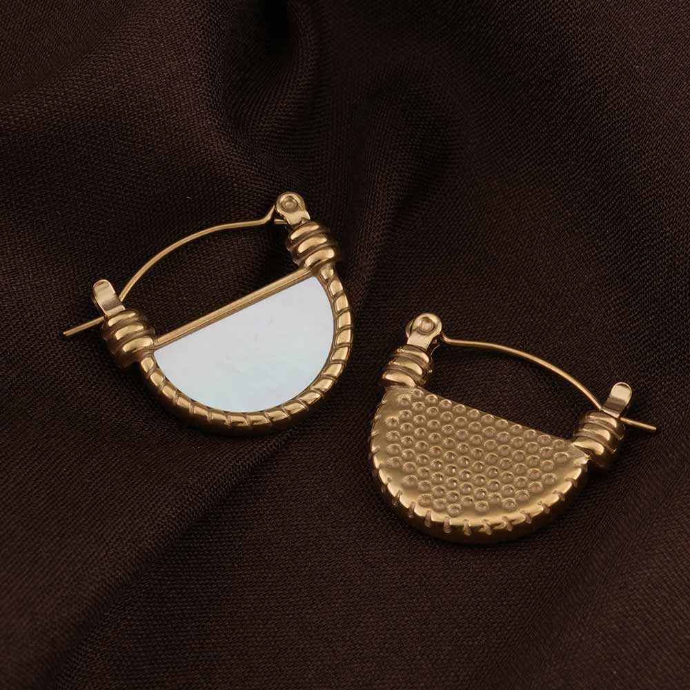 Golden Lunar Hoop Earrings