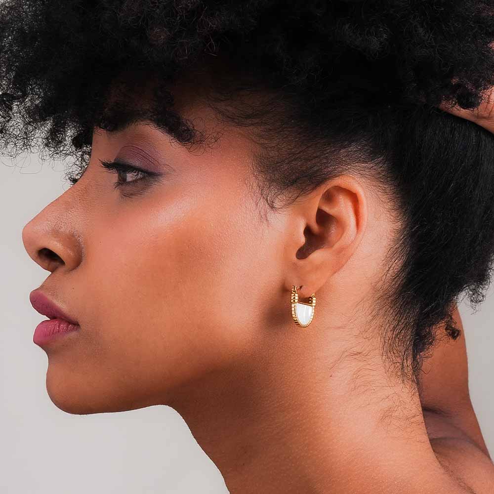 Golden Lunar Hoop Earrings