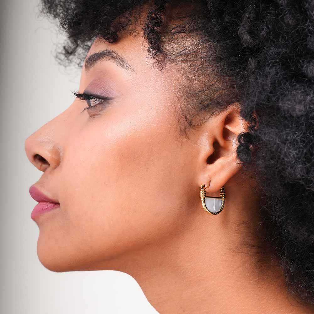 Golden Lunar Hoop Earrings