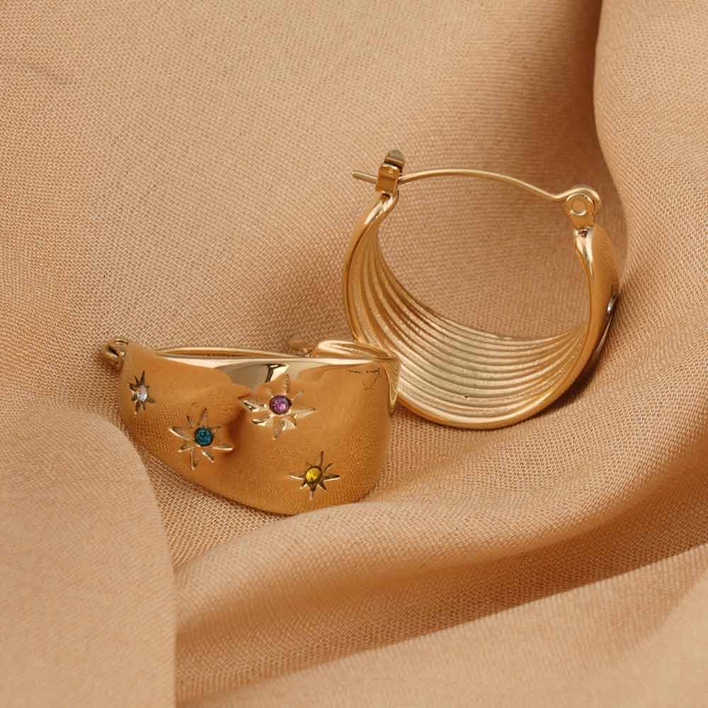Stone Huggie Earrings