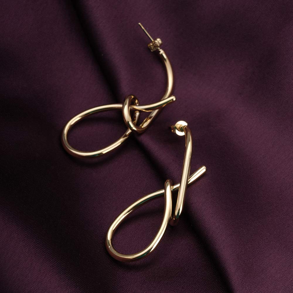 Intertwined Gold Drop Earrings
