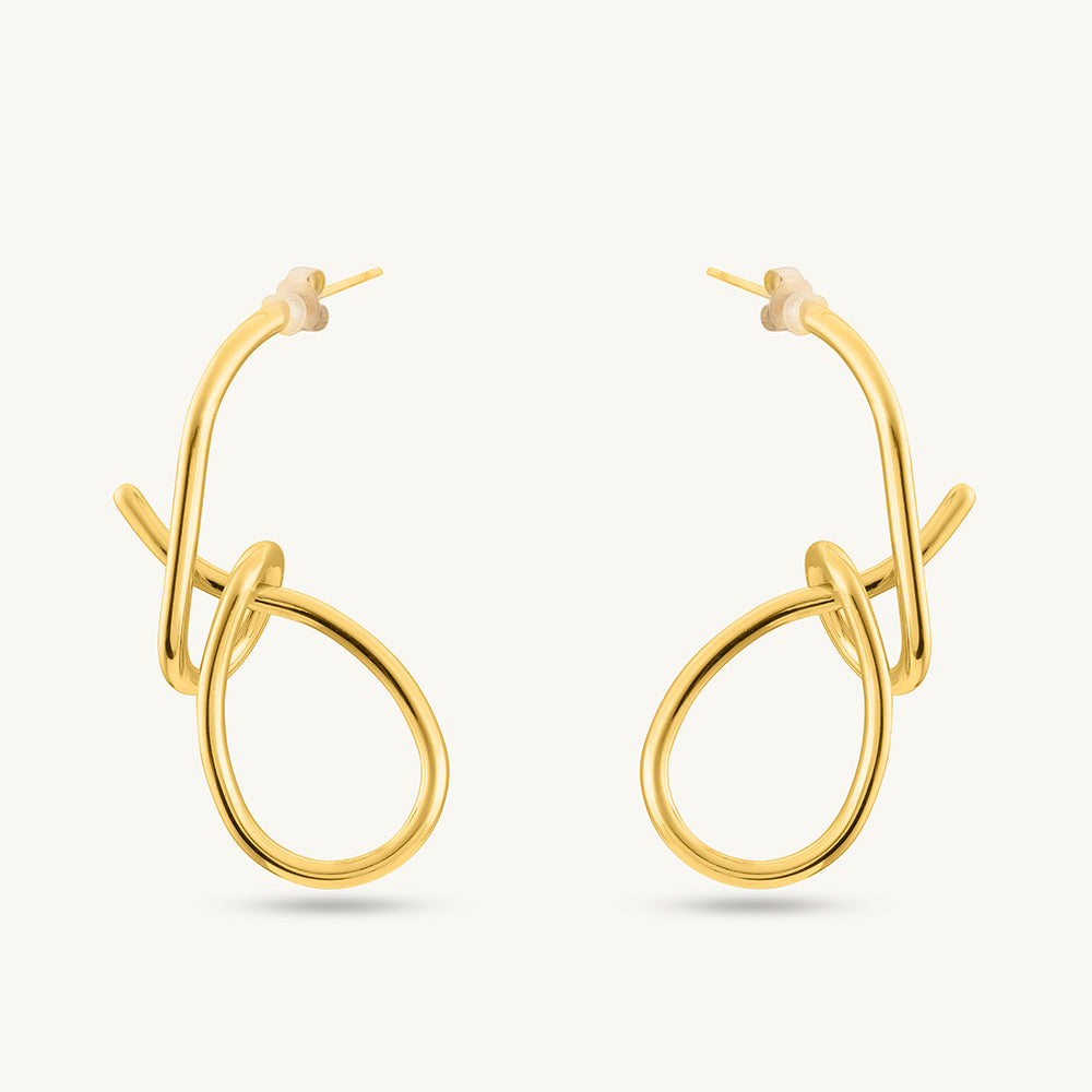 Intertwined Gold Drop Earrings