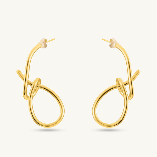 Intertwined Gold Drop Earrings