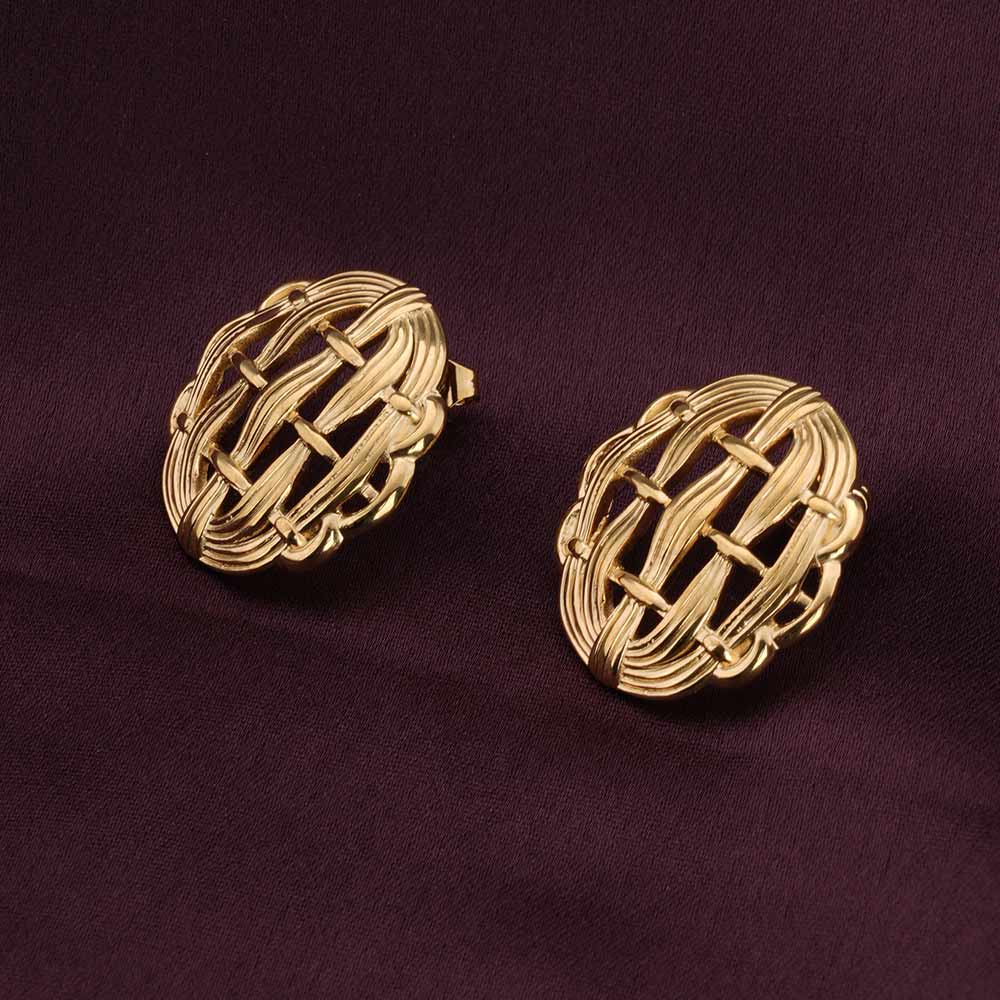 Golden Web Stud Earrings