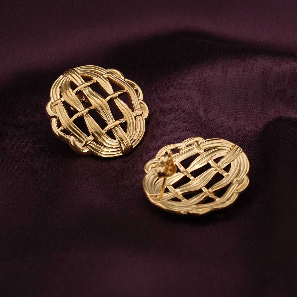 Golden Web Stud Earrings