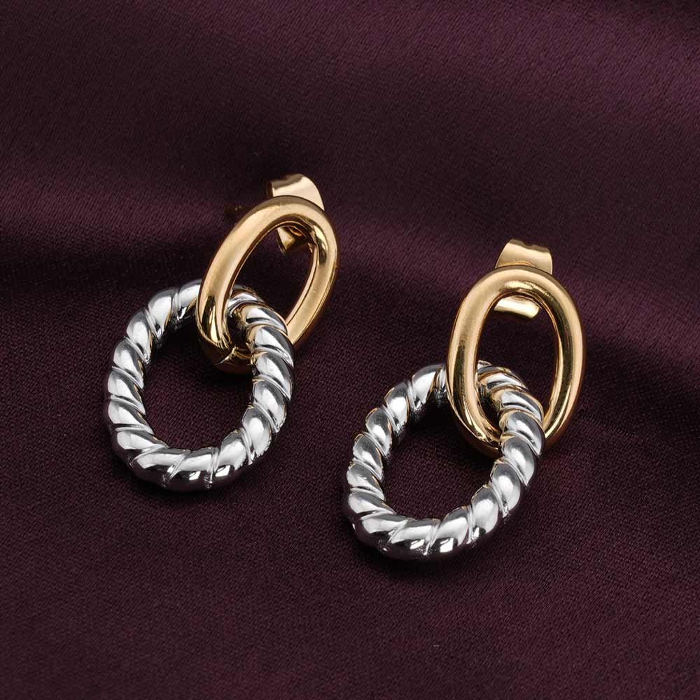 Two-Tone Linked Earrings