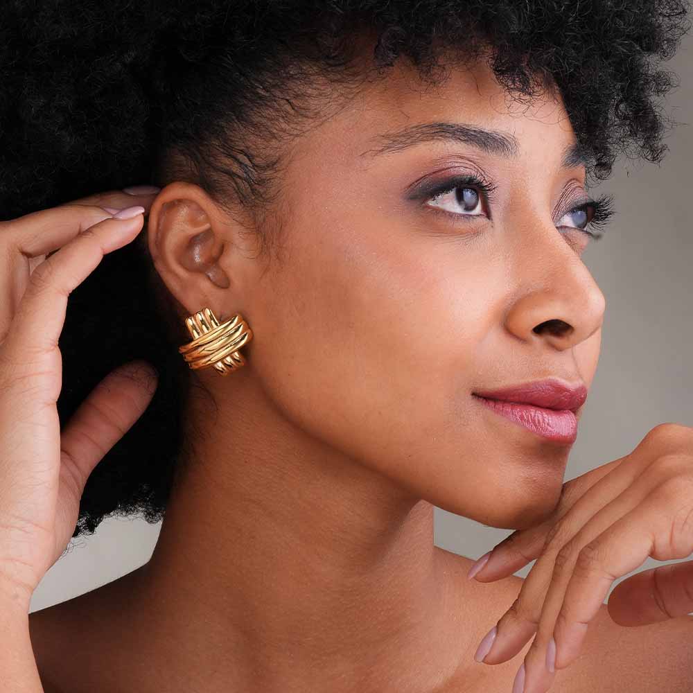 Gold Cross Earrings