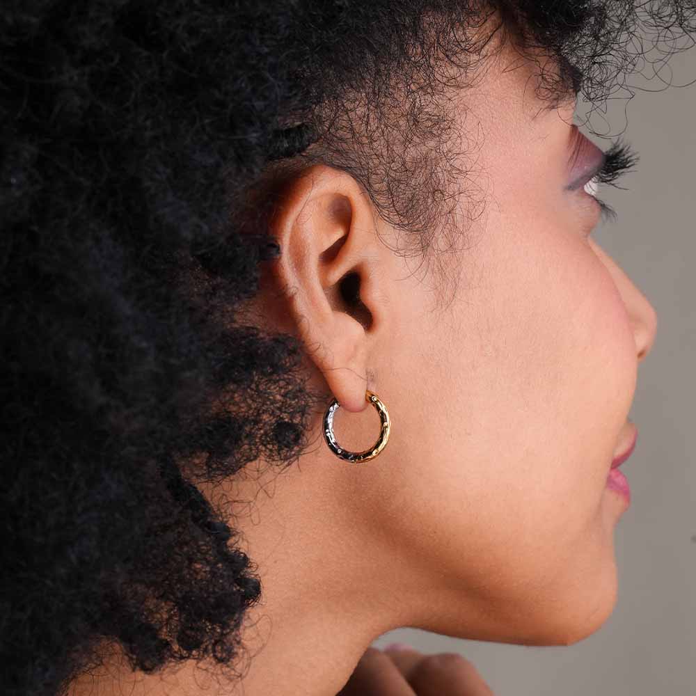 Two-Tone Hoop Earrings