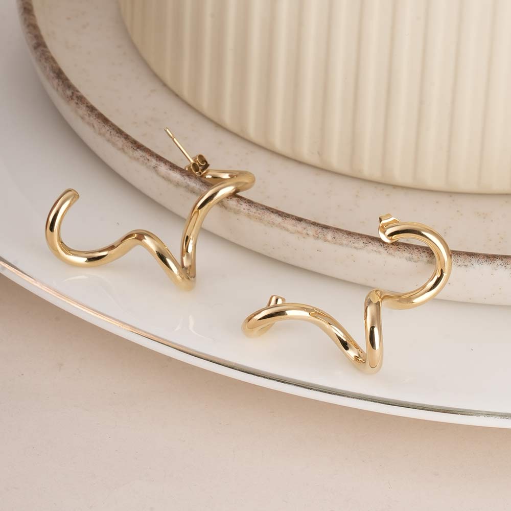 Abstract Gold Earrings