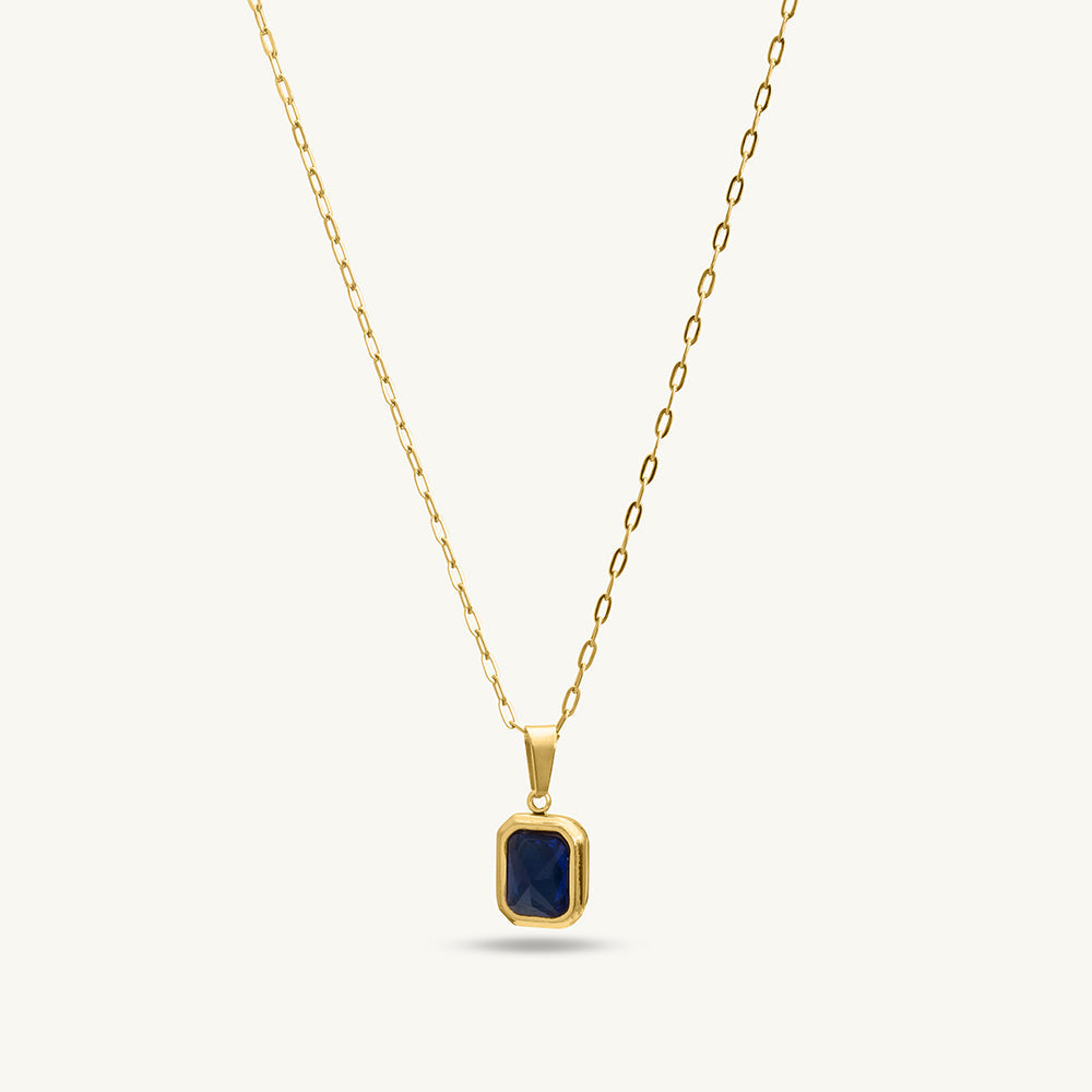Nail Bangle Bracelet & Everyday Exquisite Blue Stone Gold Necklace Combo Set