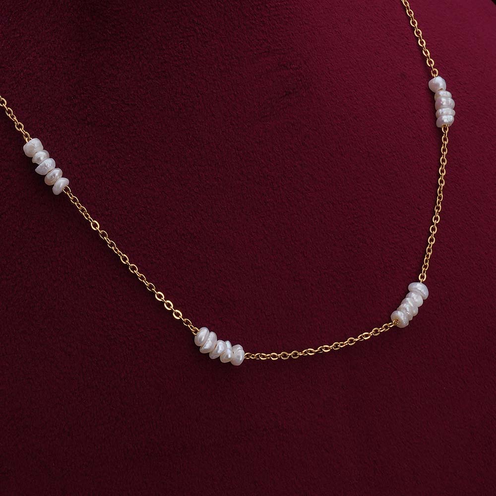 Pearl Clusters Gold Necklace