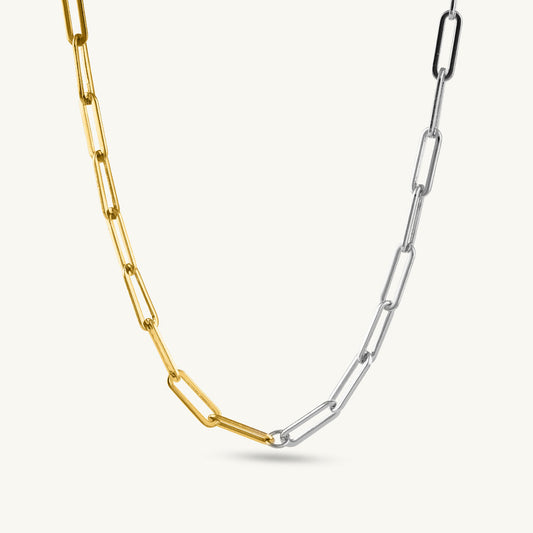 Mixed Meta Chain Link Necklace