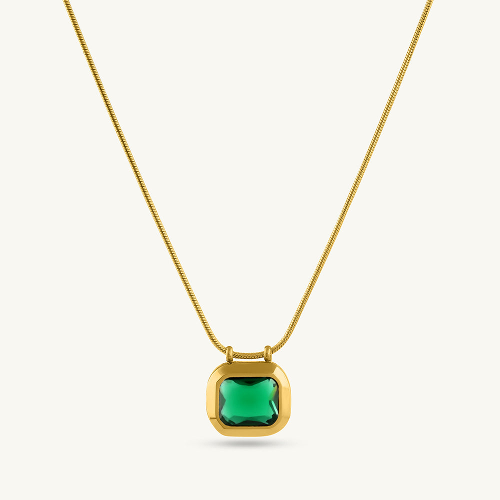 Emerald Embrace Gold Necklace