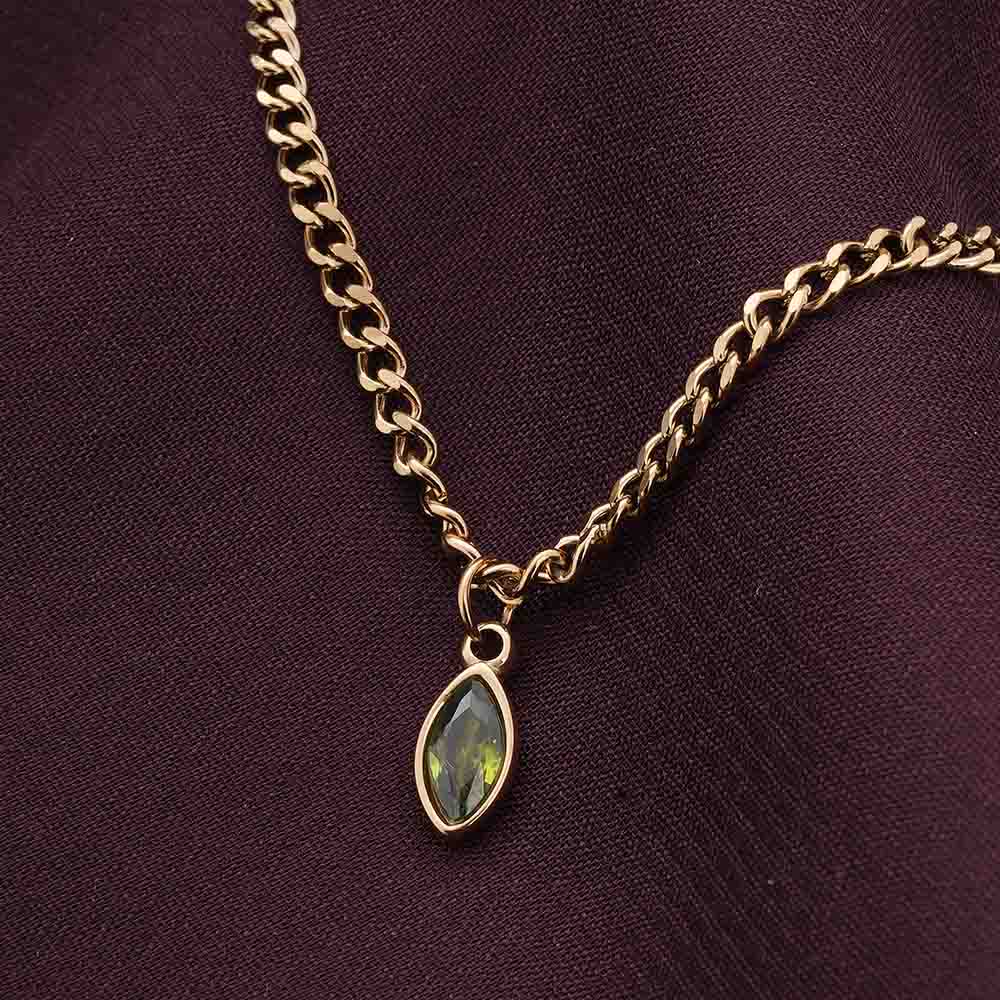 Forest Tear Birthstone Necklace