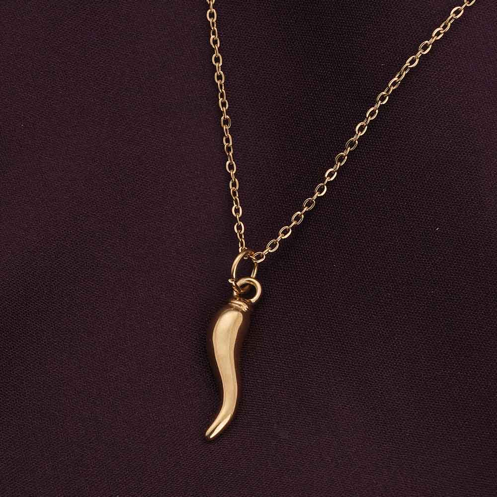 Minimalist Gold Chili Charm Necklace