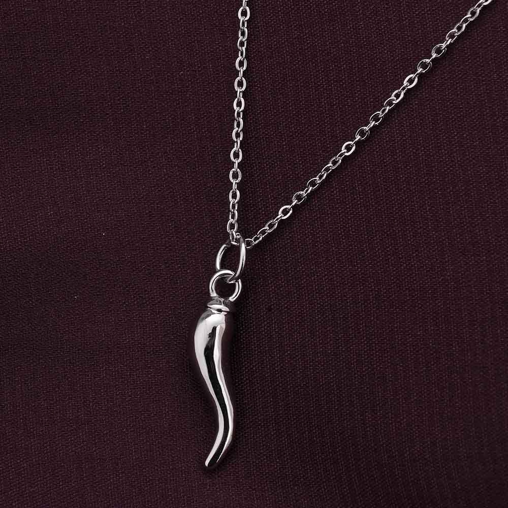 Stylish Silver Chili Pendant Necklace