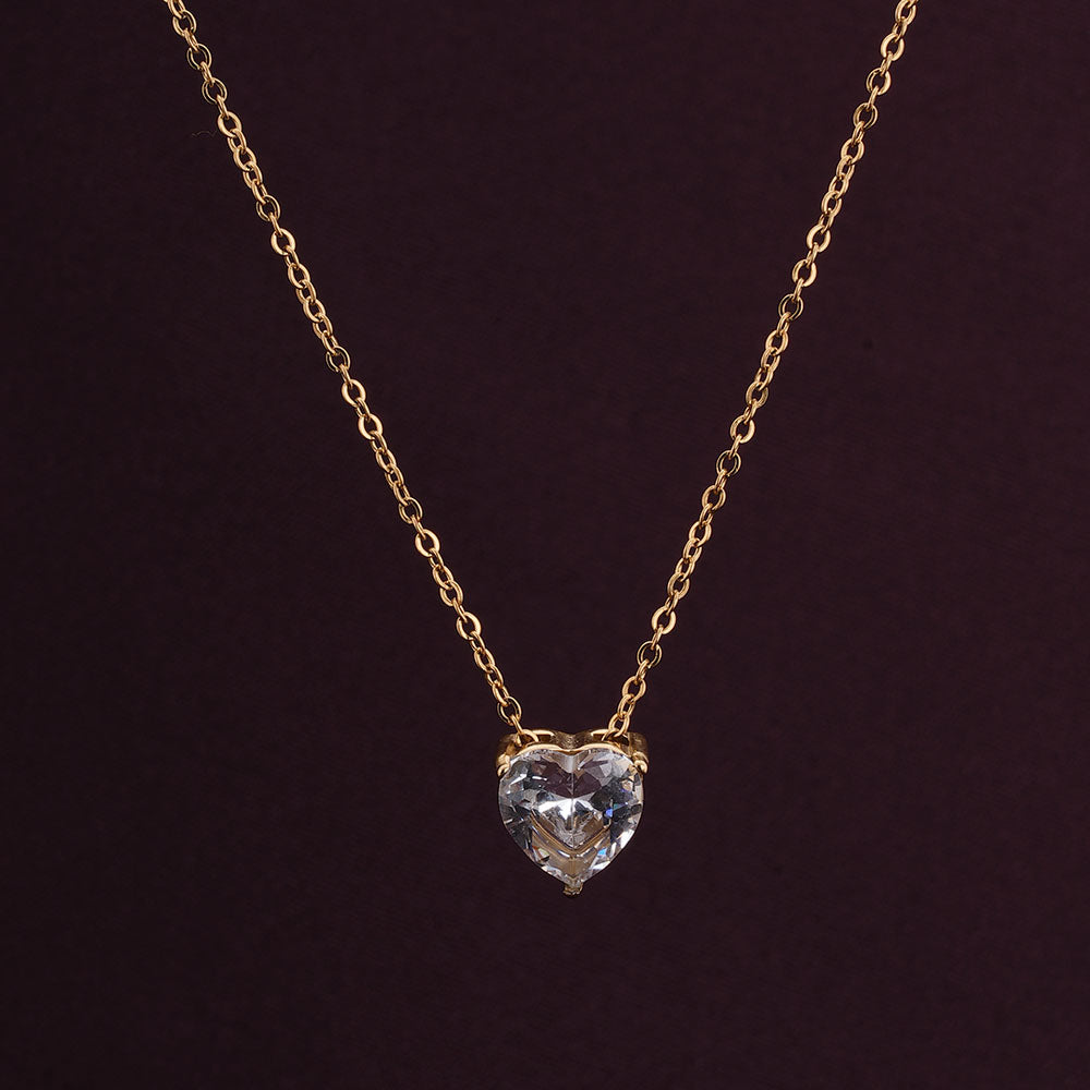 Sparkling Hearts Gold Necklace Love Gift set